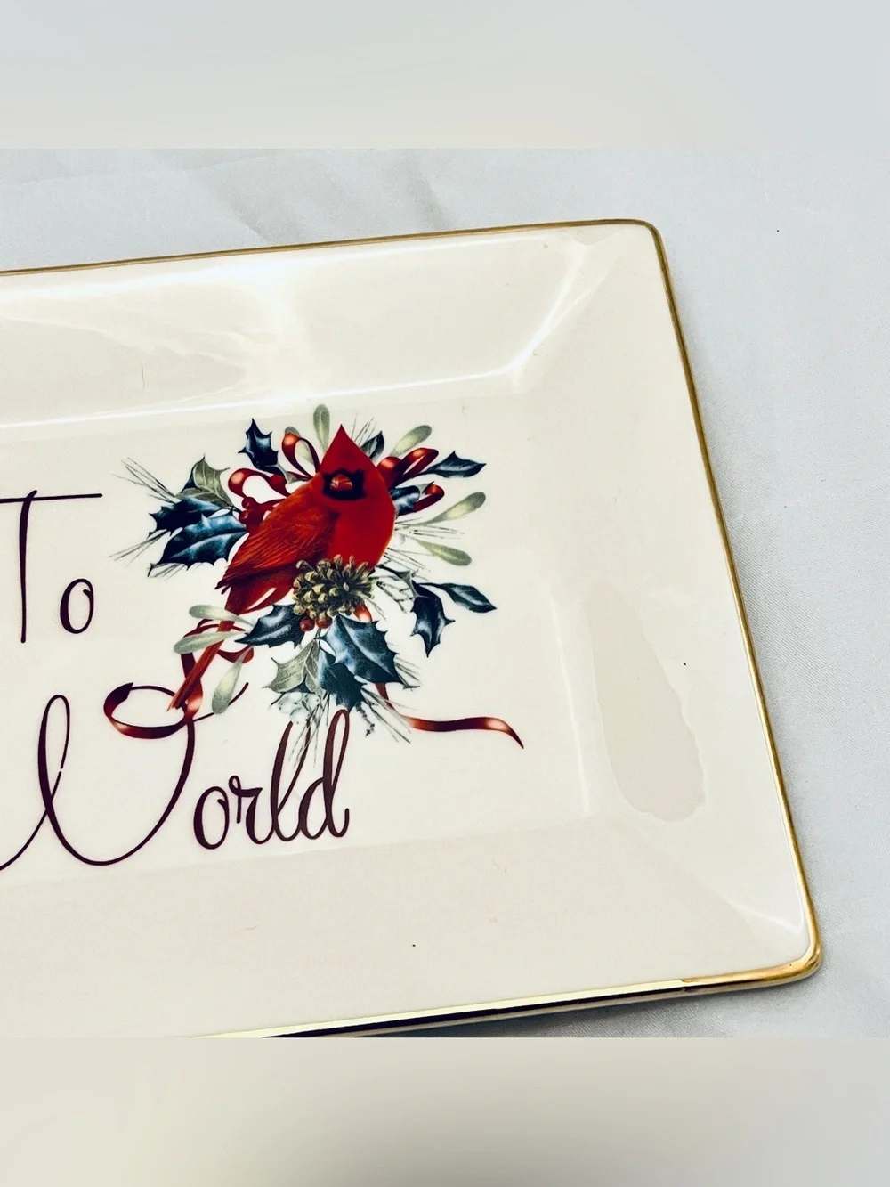 Lenox Winter Greetings Rectangular Tray Plate Catherine Mcclung Retired EUC